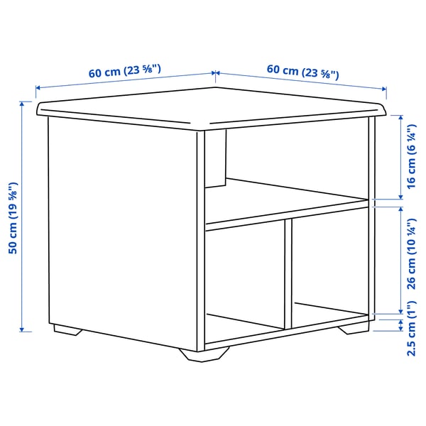 SKRUVBY Table basse, bleu noir, 60x60 cm