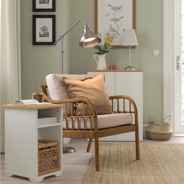 SKRUVBY Table d'appoint, blanc, 40x32 cm