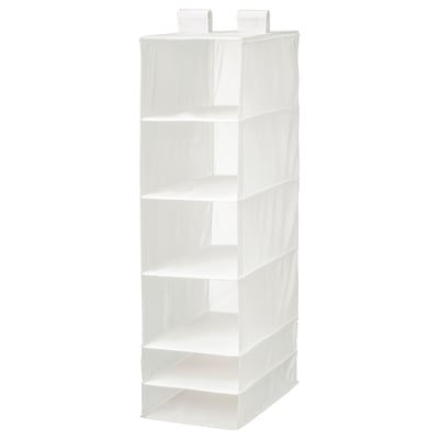 SKUBB Rangement à 6 compartiments, blanc, 35x45x125 cm