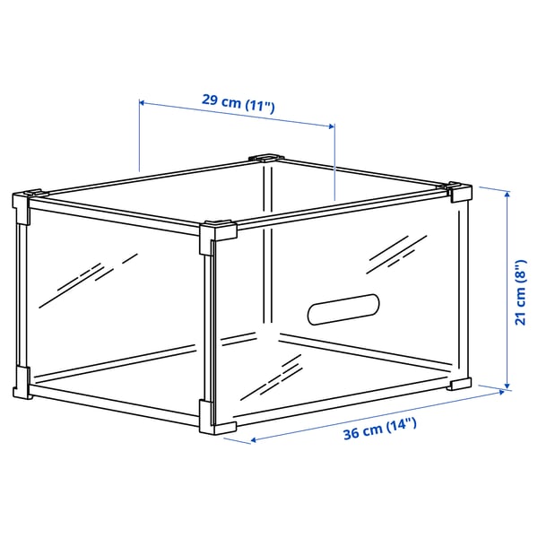 SKUFFEN Boîte à chaussures, transparent, 36x29x21 cm