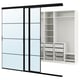 Option : SKYTTA / PAX Dressing avec portes coulissantes, noir/Auli miroir, 276x160x240 cm