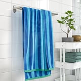SLÅNHÖSTMAL Drap de bain, bleu vif/bleu clair rayé, 100x150 cm