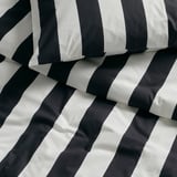 SLÅNHÖSTMAL Housse de couette et 1 taie, noir/blanc/rayé, 150x200/50x60 cm