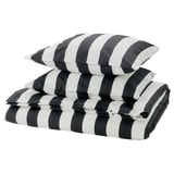 SLÅNHÖSTMAL Housse de couette et 2 taies, noir/blanc/rayé, 240x220/50x60 cm