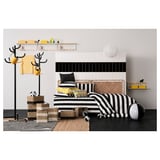 SLÅNHÖSTMAL Housse de couette et 2 taies, noir/blanc/rayé, 240x220/50x60 cm