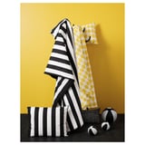 SLÅNHÖSTMAL Housse de couette et 2 taies, noir/blanc/rayé, 240x220/50x60 cm