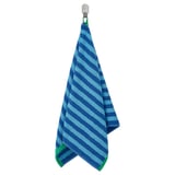 SLÅNHÖSTMAL Serviette de toilette, bleu vif/bleu clair rayé, 50x100 cm