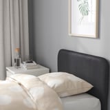 SLATTUM Cadre de lit matelassé, Vissle gris foncé, 90x200 cm