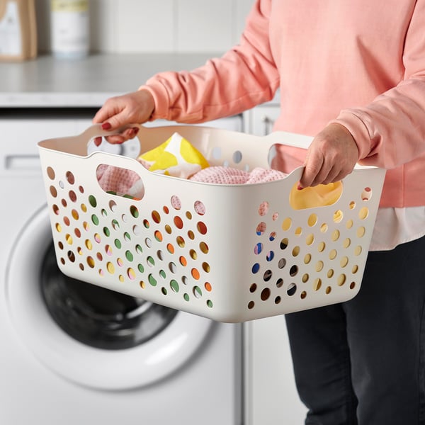 SLIBB Panier à linge, blanc, 38 l
