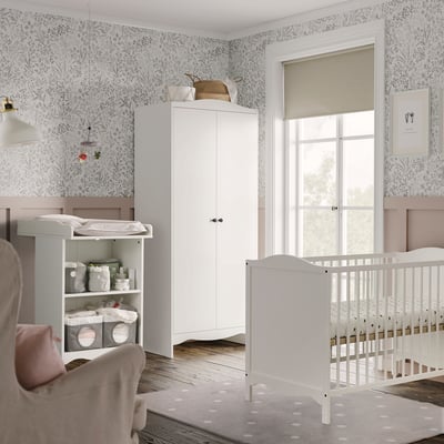 SMÅGÖRA Lot de 3 meubles chambre bébé, blanc, 60x120 cm