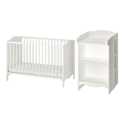 SMÅGÖRA Meuble chambre bébé, lot de 2, blanc, 60x120 cm