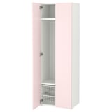 SMÅSTAD Armoire-penderie, blanc/rose pâle, 60x42x181 cm