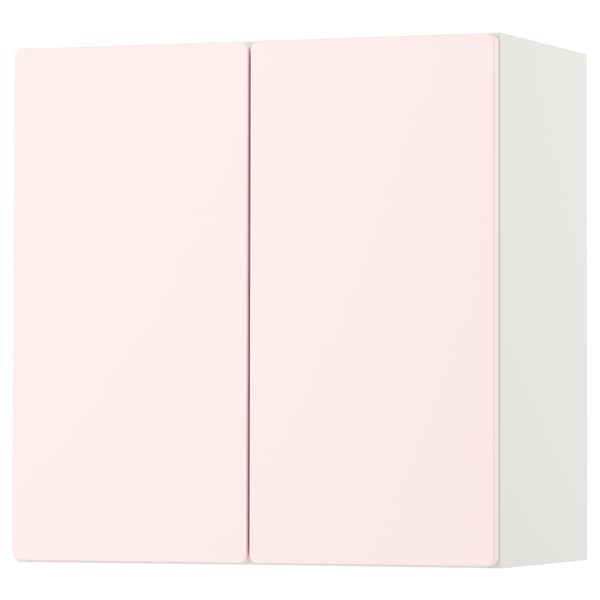 SMÅSTAD Élément mural, blanc rose pâle/avec 1 tablette, 60x32x60 cm