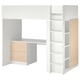SMÅSTAD Lit mezzanine, blanc bouleau/avec bureau avec 3 tiroirs, 90x200 cm