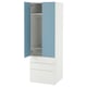 SMÅSTAD / PLATSA Armoire-penderie, blanc bleu/avec 3 tiroirs, 60x57x181 cm