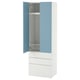 SMÅSTAD / PLATSA Armoire-penderie, blanc bleu/avec 3 tiroirs, 60x42x181 cm