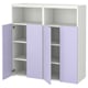SMÅSTAD / PLATSA Combinaison de rangement, blanc/mauve 6 tablettes, 120x42x123 cm