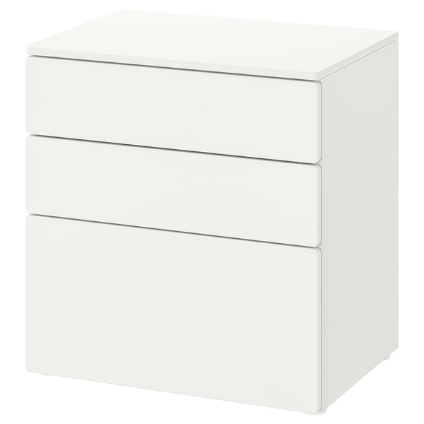 SMÅSTAD / PLATSA Commode 3 tiroirs, blanc/blanc, 60x42x63 cm