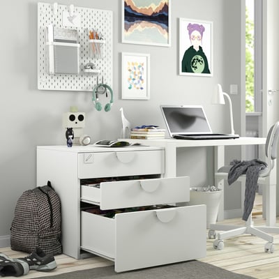 SMÅSTAD / PLATSA Commode 3 tiroirs, blanc/blanc, 60x57x63 cm