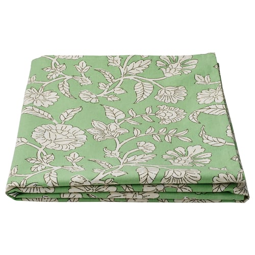 SMÖRFISK Nappe, patron fleur/vert/blanc, 145x240 cm