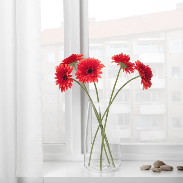SMYCKA Fleur artificielle, Gerbera/rouge, 50 cm