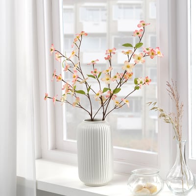SMYCKA Fleur artificielle, intérieur/extérieur/Cornouiller à fleurs rose, 56 cm