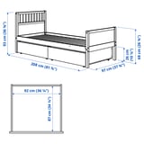 SMYGA Cadre lit avec rangement, gris clair, 90x200 cm