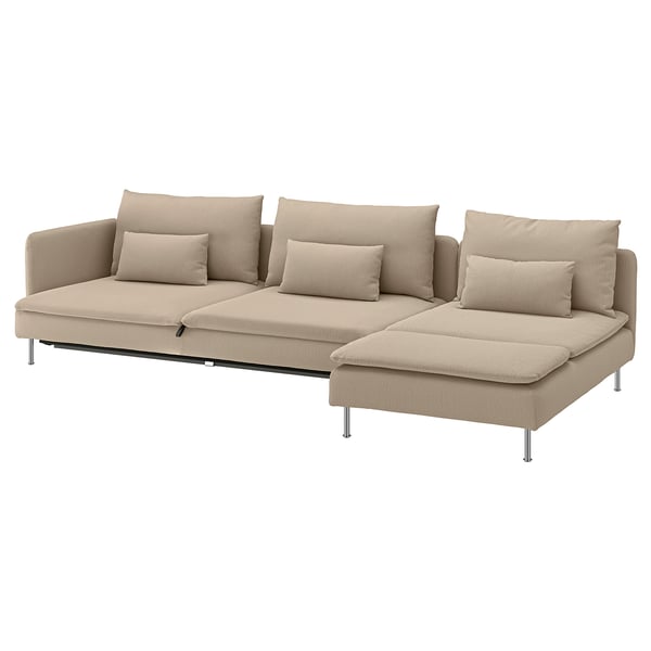 SÖDERHAMN Convertible 4 places, avec méridienne sans accoudoir/Kelinge beige