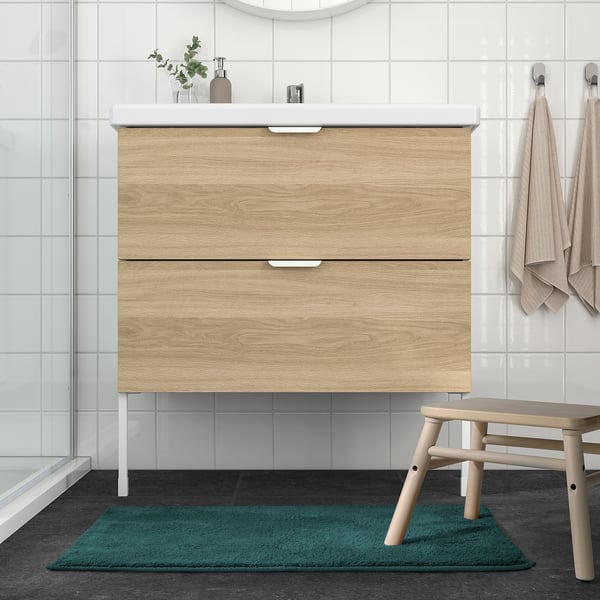 SÖDERSJÖN Tapis de bain, gris turquoise, 50x80 cm