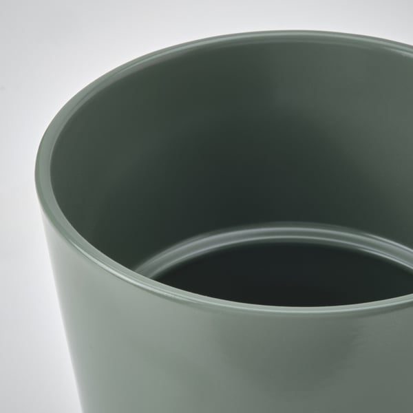 SOJABÖNA Cache-pot, gris/vert, 12 cm