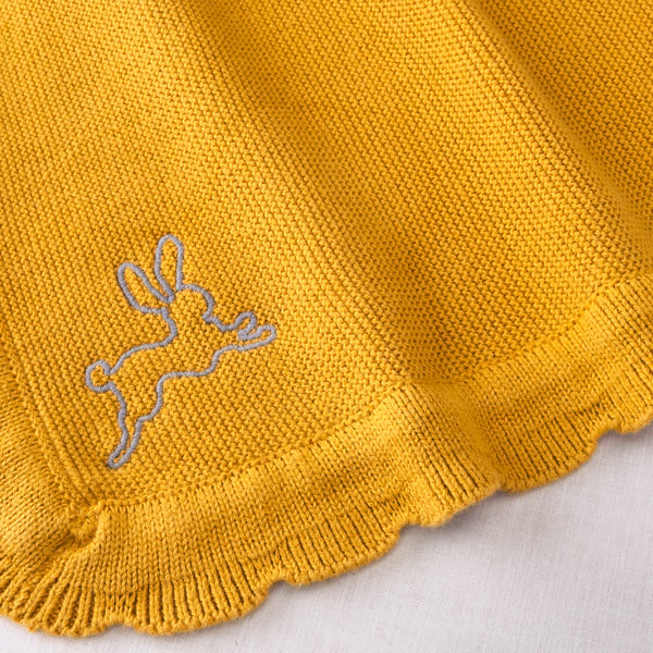 SOLGUL Couverture bébé, jaune foncé, 70x90 cm