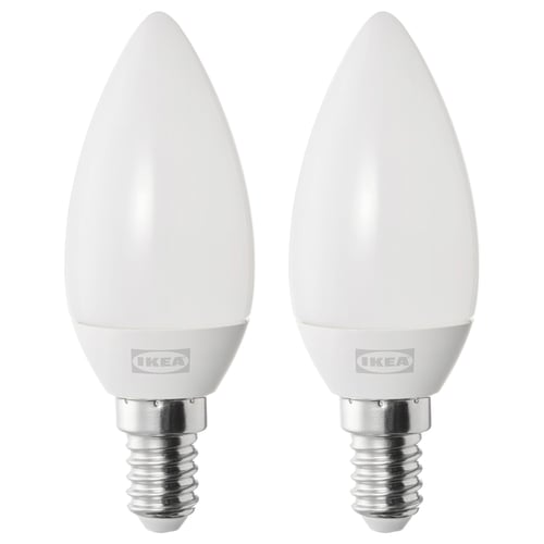 SOLHETTA Ampoule à LED E14 250 lumen, flamme/opalin
