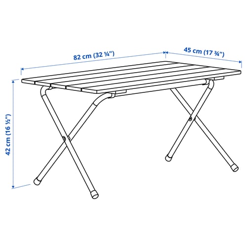 SOLUPPGÅNG Table pliante, eucalyptus, 82 cm