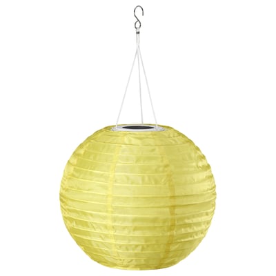 SOLVINDEN Suspension à énergie solaire à LED, extérieur globe/jaune, 30 cm
