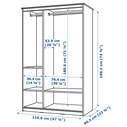 SONGESAND Armoire, brun, 120x60x191 cm