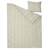 SORGMANTEL Housse de couette et 1 taie, blanc/vert, 150x200/50x60 cm