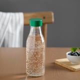 SPARTANSK Bouteille à eau, verre transparent/vert, 0.5 l