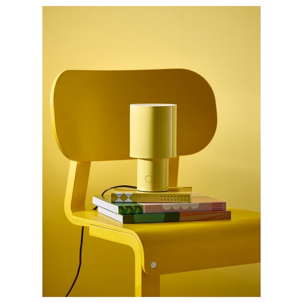 SPETSBOJ Lampe de table, intensité lumineuse réglable/jaune, 22 cm