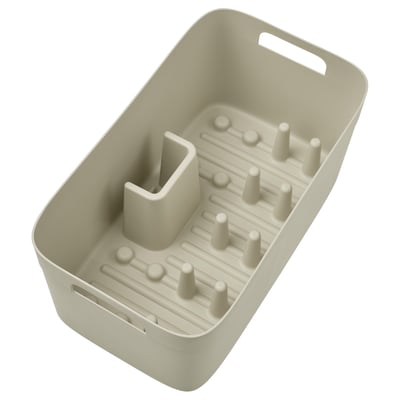 SPJUTLILJA Égouttoir à vaisselle, beige-gris clair