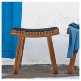 STACKHOLMEN Tabouret, extérieur, teinté brun clair, 48x35x43 cm