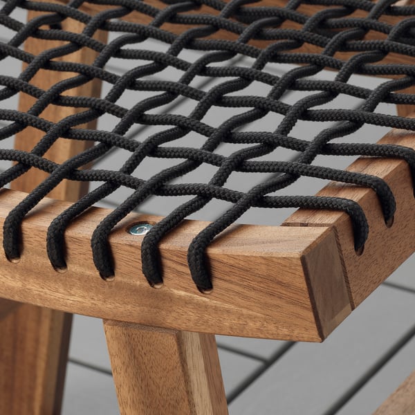 STACKHOLMEN Tabouret, extérieur, teinté brun clair, 48x35x43 cm
