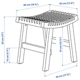 STACKHOLMEN Tabouret, extérieur, teinté brun clair, 48x35x43 cm