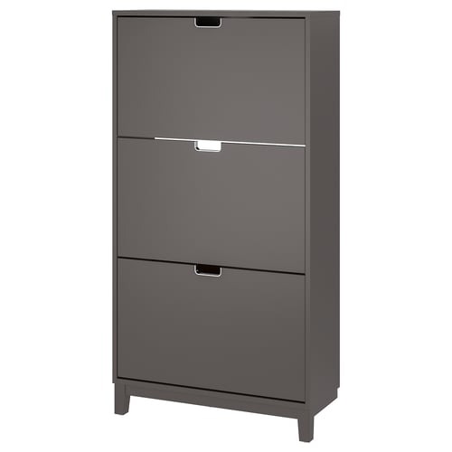 STÄLL Armoire à chaussures 3 casiers, gris foncé, 79x29x148 cm IKEA