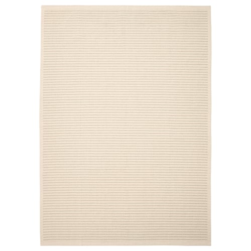 STARREKLINTE Tapis tissé à plat, naturel/vert clair, 155x220 cm