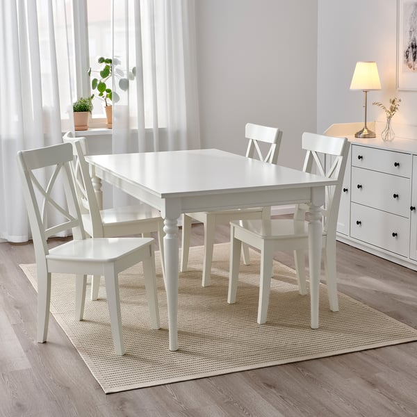 STARREKLINTE Tapis tissé à plat, naturel/vert clair, 155x220 cm