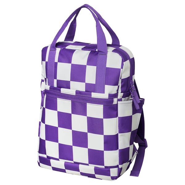 STARTTID Sac à dos, blanc/mauve vif, 27x9x38 cmx12 l