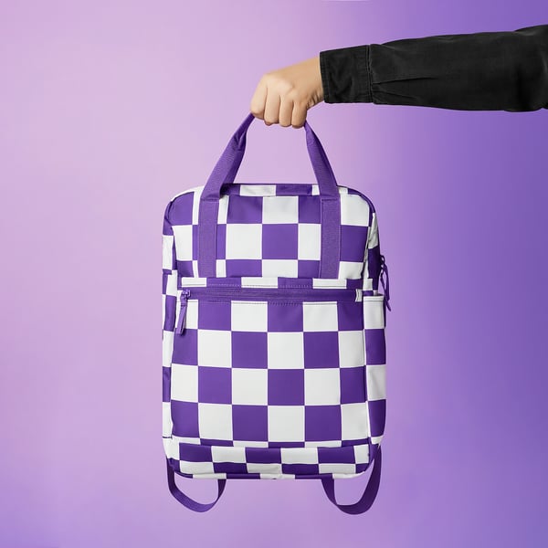 STARTTID Sac à dos, blanc/mauve vif, 27x9x38 cmx12 l