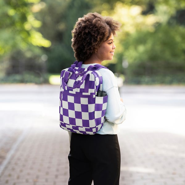 STARTTID Sac à dos, blanc/mauve vif, 27x9x38 cmx12 l