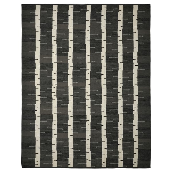 STOCKHOLM 2025 Tapis tissé à plat, gris/blanc/noir tissé à la main, 240x300 cm