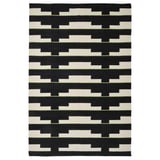 STOCKHOLM 2025 Tapis tissé à plat, noir/blanc/vert clair tissé à la main, 170x240 cm